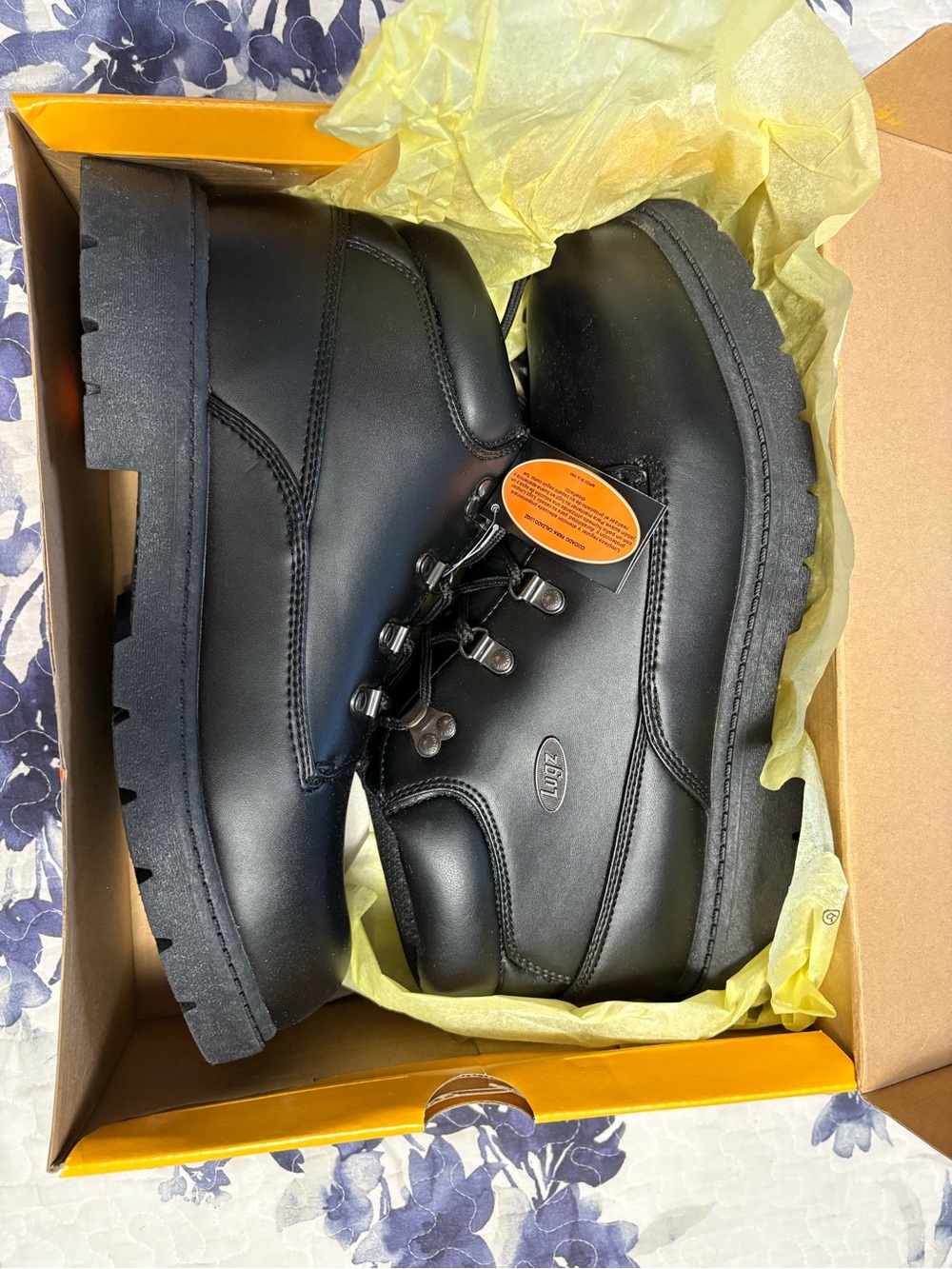 Lugz Black Men's Safety Work Boots - Sturdy Lace-Up Comfort. NWT